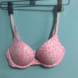 Pink cheetah print bra